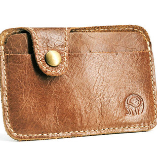 小圆象头层牛皮卡包双卡位包门禁卡包身份证套饭卡信用卡银行卡包