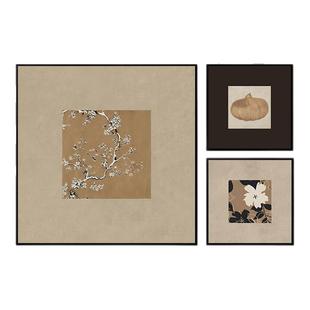 中古风民宿酒店餐厅装饰画样板间客厅组合晶瓷画软装墙面挂画定制