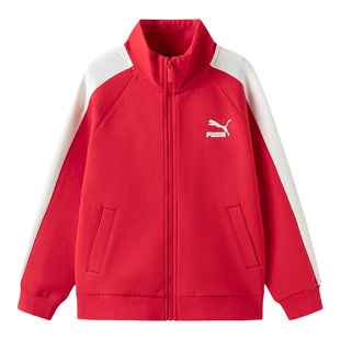 PUMA彪马童装套装春装新款男女童立领针织拉链复古运动服卫衣外套
