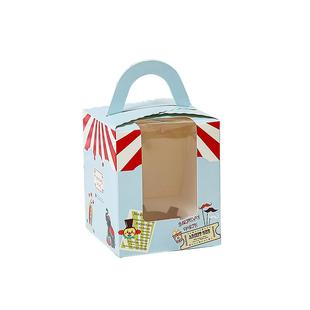 手提纸杯蛋糕盒cupcake透明开窗小杯子蛋糕下午茶蛋挞甜品打包盒