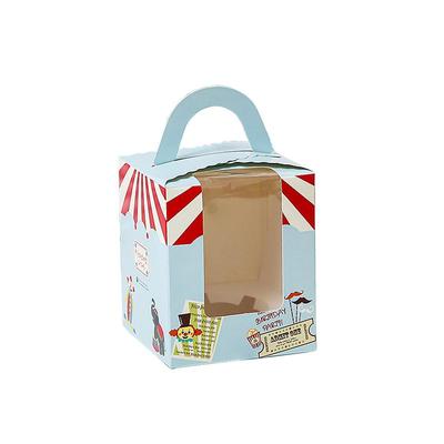 手提纸杯蛋糕盒cupcake透明开窗