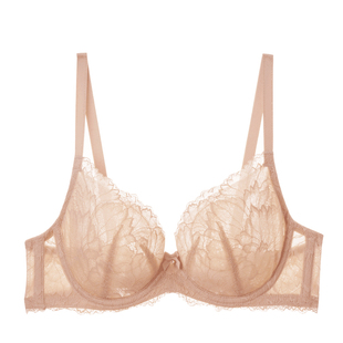 夏娃的诱惑内衣夏季女薄款大胸显小防下垂聚拢性感蕾丝纯欲风文胸