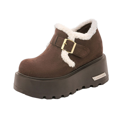 厚底内增高10CM真皮加绒雪地靴