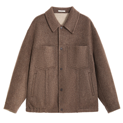 【羊毛混纺】ZIOZIA通勤男装25秋冬阔版舒适毛呢夹克外套TCJE4666