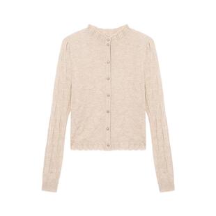 vilan/慧兰针织开衫女2025秋季新款时尚气质显瘦高领长袖打底衫