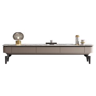 意式轻奢现代潘多拉岩板电视柜茶几组合简约高端大小户型客厅角几