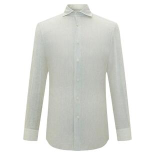 【亚麻】LAMPO/蓝豹男士长袖衬衫全麻温莎领舒适亲肤衬衣