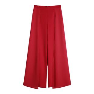 秋冬厚款阔腿裤女隐形后拉链垂坠感直筒高腰雪纺裙裤走秀舞蹈裤