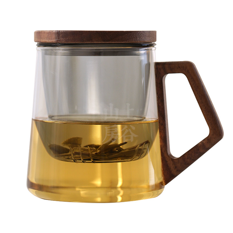禾器水杯玻璃杯茶水分离办公杯