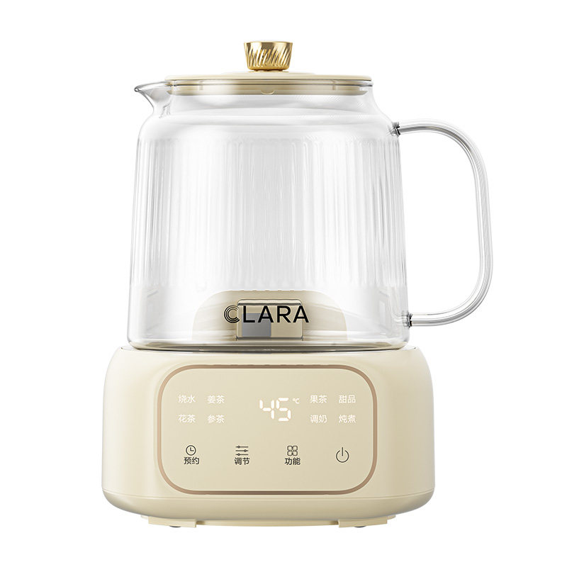 Clara可莱养生壶全玻璃1.5L花茶壶恒温家用大容量煮茶壶防干烧