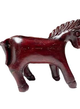 小叶紫檀木马挂件项链钥匙扣马到成功红木马吊坠动物生肖马手把件