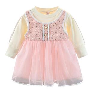 童装女童春季洋气连衣裙新款女宝宝长袖小裙子婴儿春天衣服新潮