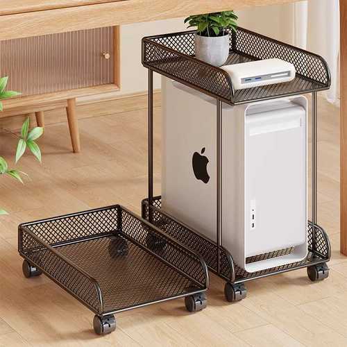 电脑主机托架可移动家用台式工位滑轮机箱底座支架托盘放置置物架