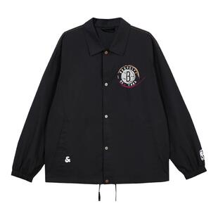 杰克琼斯outlets冬季NBA联名运动翻领字母宽松羽绒服外套男装