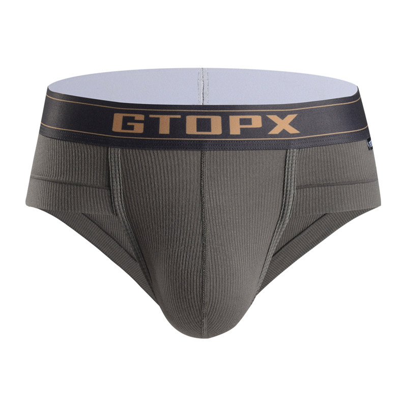 GTOPX MAN男士螺纹薄款单层三角裤 运动U凸吸汗透气低腰性感内裤