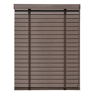 美尔耐白木木百叶窗帘实木中古风窗户屏风隔断卧室客厅全遮光卷帘