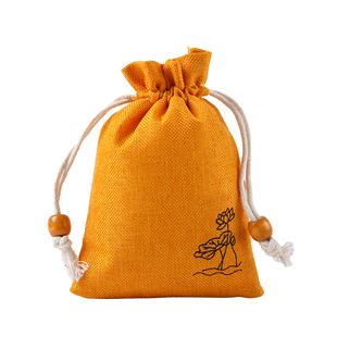 亚麻束口袋锦囊收纳袋小布袋抽绳麻布文玩袋中药香包香囊空布袋子