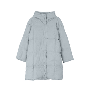 【初雪少女】韩版中长款羽绒服女冬连帽加厚鸭绒外套高级感小个子