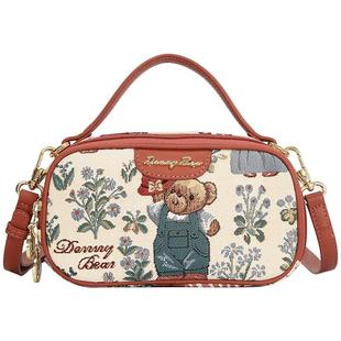 丹尼熊手拎斜挎包女新款小盒子相机方包通勤休闲小众布包5825011