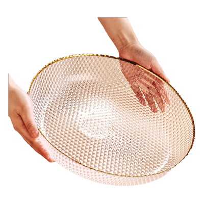 金边大号水果盘家用玻璃简约