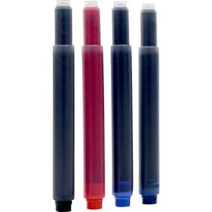 KACO钢笔彩墨 长款大容量墨胆 蓝黑红色钢笔通用一次性墨囊 染料型墨水出水顺畅不堵笔6支装