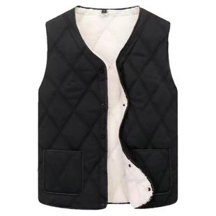 2024秋冬季新款羽绒棉马甲男加绒小马夹加厚保暖背心大码贴身坎肩