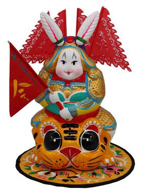 北京兔爷手工泥塑摆件北京纪念品