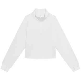 [商场同款]美特斯邦威女春新款运动弹力超柔立领半开拉链卫衣