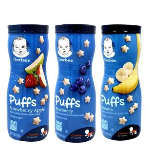 美国进口Gerber嘉宝泡芙宝宝零食婴儿辅食儿童星星饼干3罐