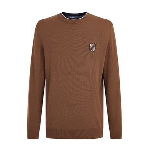 【100%绵羊毛】LONDA 伦德马秋冬新款男士圆领羊毛衫时尚打底毛衣