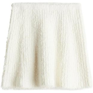 HM女装半身裙节日礼服毛绒喇叭柔软宽松针织party小礼裙1254751