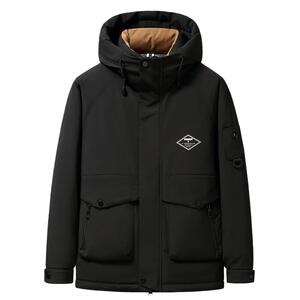雪中飞2024冬新款男女情侣无性别短款羽绒服连帽保暖工装户外外套