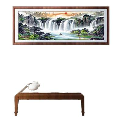 客厅李嘉诚同款旭日东升招财背景墙办公室国画鸿运当头挂画山水画