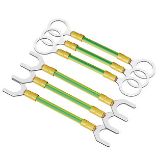 10平方BVR黄绿法兰静电跨接线 防静电桥架接地线 黄绿双色连接线