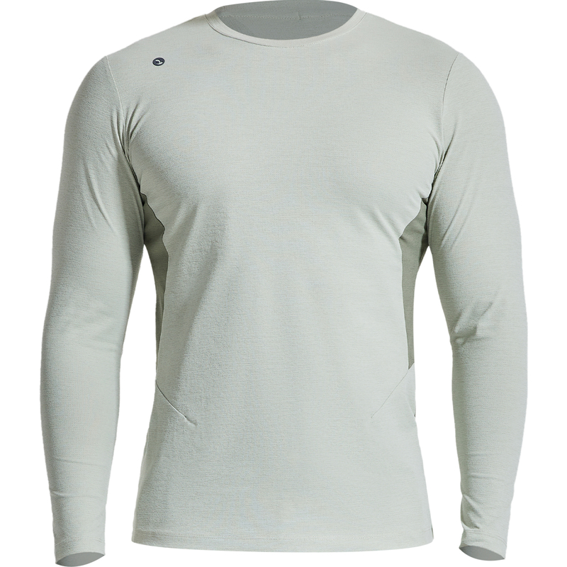 SOSOLEMON 棉感速干长袖3D剪裁修身男装圆领健身运动吸湿排汗撞色