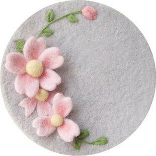 樱花杯垫 仟樱羊毛毡材料包 戳戳乐手工DIY 杯垫 隔热垫材料套装