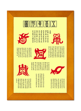 五岳真形图实木框摆台挂画高清