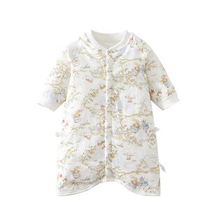 婴儿睡袋秋冬加棉薄款保暖纯棉女宝宝衣服儿童睡衣恒温防踢被冬季