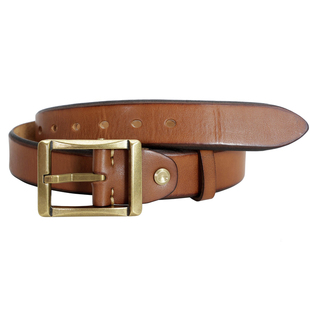 意大利加厚头层牛皮纯铜风尘皮带扣手工男士复古工装牛仔裤腰带
