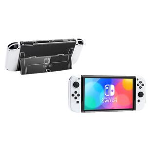 bibuks适用任天堂switch保护壳switcholed保护套可插底座ns手柄套分体外壳lite全包透明硬壳
