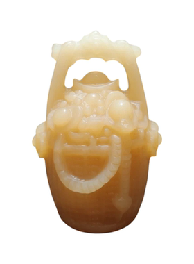 黄玉聚宝盆摆件招财聚财风水