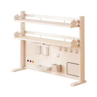 全铁艺立式桌面洞洞板书架儿童学习桌收纳宿舍办公室电脑桌置物架