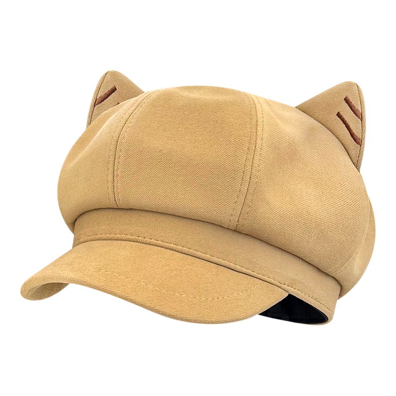日系可爱毛呢猫耳朵贝雷帽