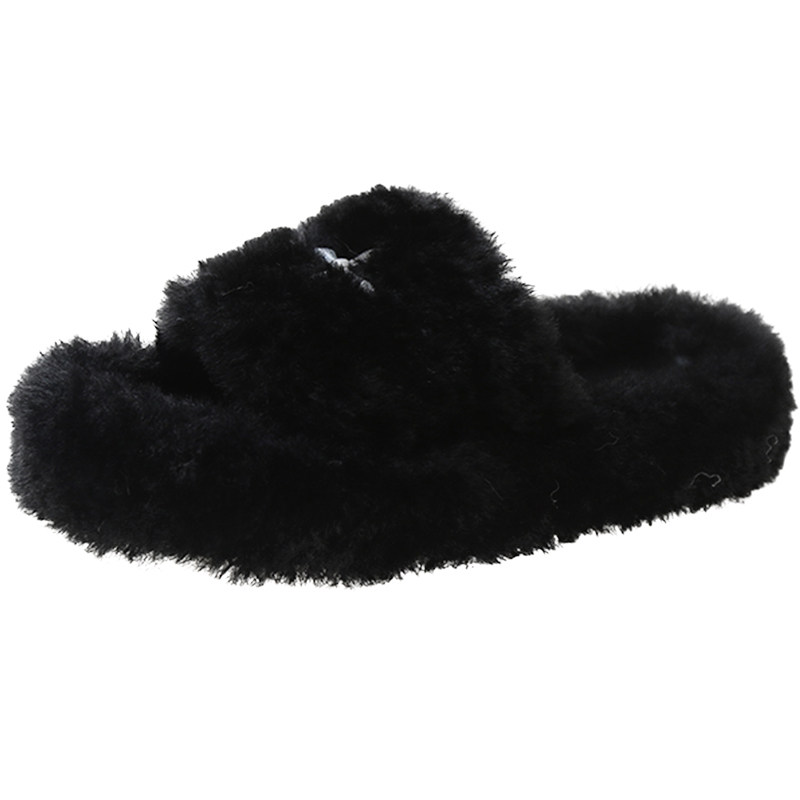 毛毛拖鞋女外穿春秋季2025新款网红超火ins潮防滑厚底棉拖懒人鞋