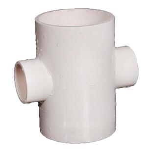 PVC异径四通变径平面接头高效流畅90度胶粘塑料管20-200农业灌溉