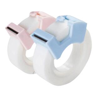 得力隐形胶带2只含切割器复印错题学生用透明手撕写字不留痕胶带