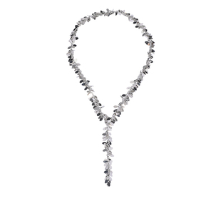 个性夸张亮片麦穗项链独特小众设计银色长款颈链轻奢高级感锁骨链