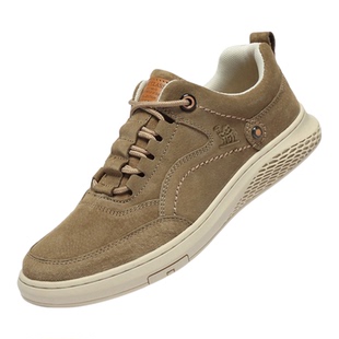 秋季断码清仓骆驼男鞋真皮缝线透气休闲鞋男士磨砂皮鞋子运动板鞋