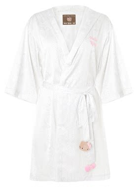 tbh野兽派家居三丽鸥Hello Kitty星光缎连帽晨袍室内家居服睡袍夏