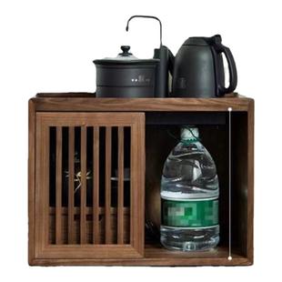 茶桌侧边茶水柜新中式实木烧水茶台榻榻米禅意客厅简约小型矮边柜